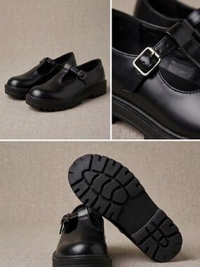 Sarah Jayne Black T-Strap Mary Jane Kids Dress Shoes